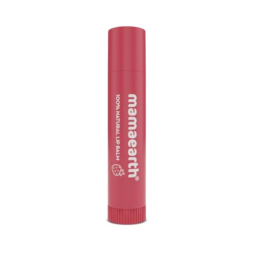 Mamaearth Nourishing Tinted 100% Natural Lip Balm With Vitamin E And Strawberry - 4 G|12-Hour Moisturization|Naturally Red Lips|For Dry&Chapped Lips|Natural Tint|Brightens Lips|Tinted Lip Balm