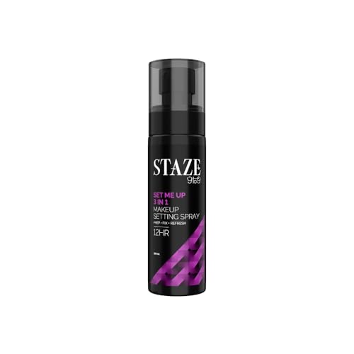 Staze 9to9 Set Me Up Makeup Setting Spray | 3 In 1 Prep + Fix + Refresh | Locks Makeup for 12H | Mattifying & Non-sticky | Absorbs Instantly | 100 ml