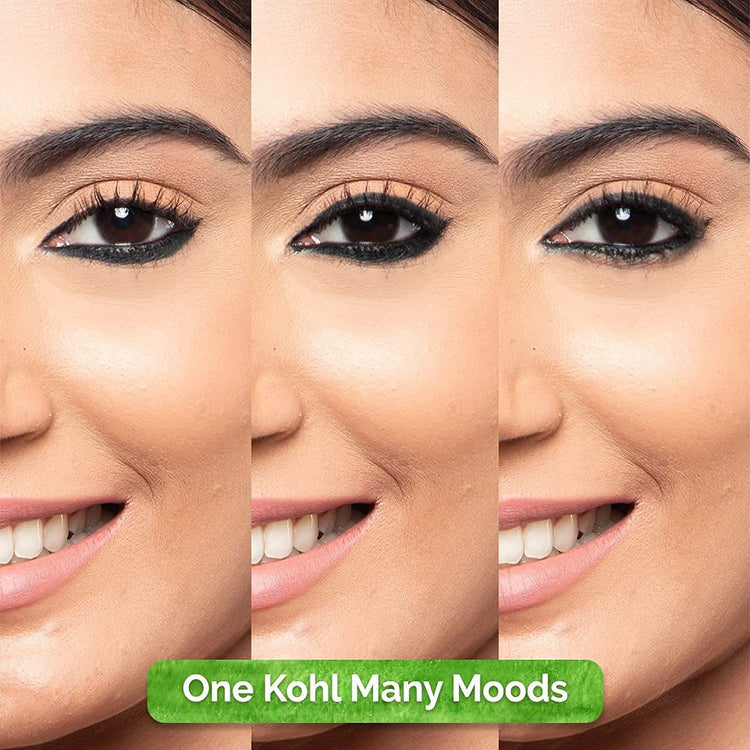 Charcoal Black Long Stay Kajal Kohl Pencil With Castor Oil and Chamomile For 11-Hour Smudge-free Stay with Free Sharpener