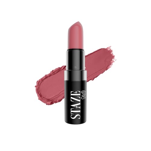 Staze 9to9 Velvet Kiss Matte + Intense Color Lipstick|12H Long Stay | Non-drying Formula | Matte Finish | Lightweight & Comfortable | 01 Desert Rose | 3.8g