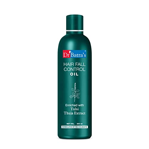 Dr Batra's Hair Fall Control Oil, Hair oil for Healthier scalp, Enriched with Thulsi, Brahmi & Thuja, Controls damaged scalp,Hair oil for nourishment (200ml)