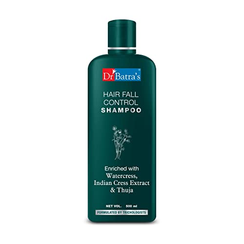 Dr Batra's Hair Fall Control Shampoo Enriched With Watercress, Indian Cress extract and Thuja, Anti Hair Fall Shampoo for both Men & Women (500ml, Pack of 1)