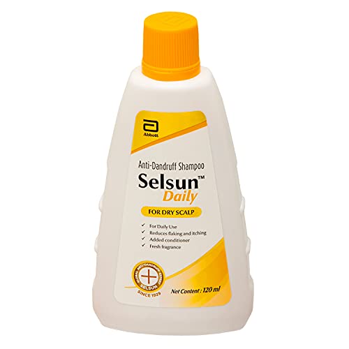 Selsun Daily Anti Dandruff Shampoo, Clears away dandruff flakes, Relieves from dandruff related itching, Conditions hair (120ml)