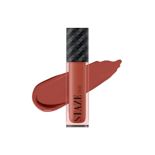 Staze 9to9 Lips Don't Lie Matte + Transferproof Liquid Lipstick |Intense Color Payoff | Lightweight & Comfortable | 12 Hour Long Stay| 04 Toffee Trouble | 4 ml