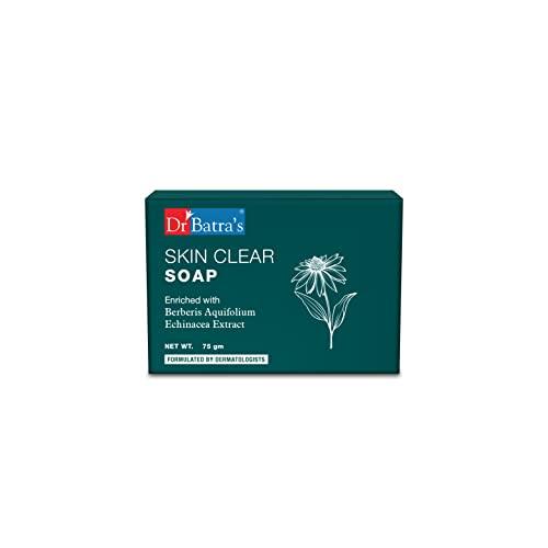 Dr Batra's Skin Clear Soap, Enriched with Berberies Aquifolium, Tea Tree Oil & Echinacea, relief from itching, scaling, burning, redness and irritation (75g)