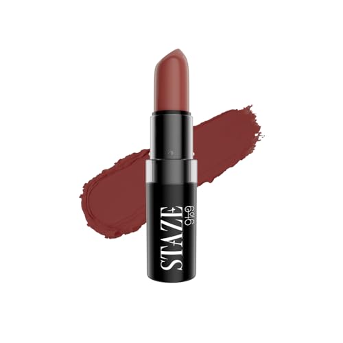 Staze 9to9 Velvet Kiss Matte + Intense Color Lipstick |12H Long Stay | Non-drying Formula | Matte Finish |Lightweight & Comfortable | 06 Hot Chocolate | 3.8g