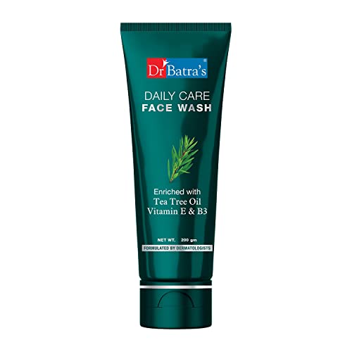 Dr. Batra's Tea Tree Daily Care Face Wash, Enriched with Vitamin E & B3, Face Wash for Clear Skin, Pimple free, Suitable for all skin (200g)