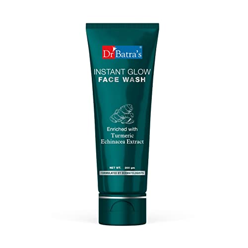 Dr. Batra's Instant Glow Face Wash, Enriched with Echinacea & Turmeric, Repairs Skin Damage, Prevents infections, Face Wash for Skin Complexion & Glowing skin, Paraben & Silicone free (200g)