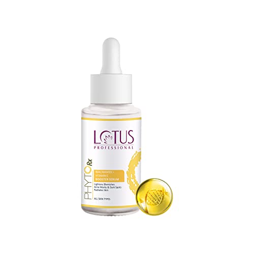 Lotus Professional PhytoRx Niacinamide + Vitamin C Booster Serum | Lightens Acne Marks, Dark Spots & Blemishes | For All Skin Types | 30ml