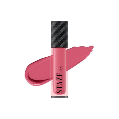 Staze 9to9 Lips Don't Lie Matte + Transferproof Liquid Lipstick|Intense Color Payoff | Lightweight & Comfortable | 12 Hour Long Stay| 08 Blushing Babe | 4 ml