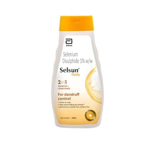 Selsun Daily Anti Dandruff Shampoo, Clears away dandruff flakes, Relieves from dandruff related itching, Conditions hair (120ml)