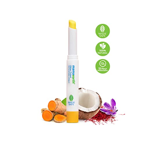 Mamaearth Ubtan Tinted 100% Natural Lip Balm for lightening Dark Lips, With Turmeric & Saffron For 12 Hour Moisturization - 2 g