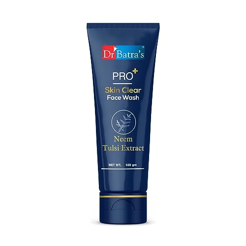 Dr Batra's PRO +Skin Clear Face wash 100 gm | Enriched WithTulsi|Neem|Aloe Vera Juice Gel Extracts| Anti-bacterialhealthy skin| Sulphate, Silicone & Soap Free| Face Wash for Clear Skin 100g