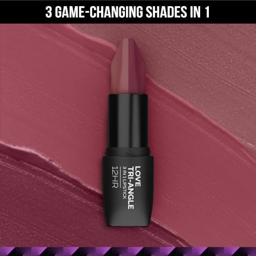 Staze 9To9 Love Tri-Angle 3 In 1 Matte Lipstick |3 Unique Shades In 1 | Transfer-Proof | 12 H Longstay | Non Drying Formula With Intense Color Payoff | 05 Truffle Blush | 3.8 G