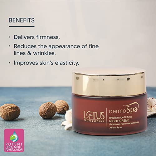 Lotus Professional DermoSpa Brazilian Age Defying Night Cream, Shea Butter, Preservative Free, Natural, 50 g