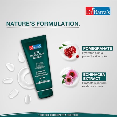 Dr Batra's Sun Protection Cream spf 30 Sunscreen - 100g, Enriched with Echinacea, Suitable for Indian condition, Prevention from skin ageing, Product for Women