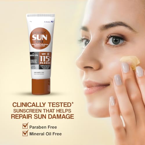 Venusia Tinted sunscreen SPF115I Full spectrum protection I UVA, UVB, Blue light protect I with Anti-oxidant I Sweat & water resistant I No white cast I clinically tested for all skin types I 50 g