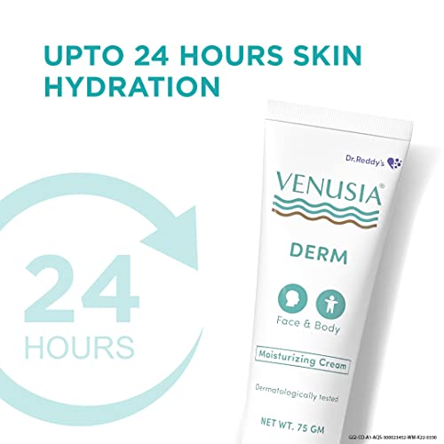 VENUSIA Dr Reddy'S Derm Moisturizing Lotion For Face And Body,Repairs And Nourishes Dry Skin,Relieves Minor Itching And Irritation,Moisturization And Hydration That Lasts Up To 10 Hours,Pack of 1