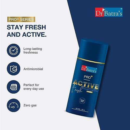 Dr Batra's Pro+ Active Fresh Deodorant for Men, Unleash a Refreshing Scent with Long-lasting Effect - 150 ml