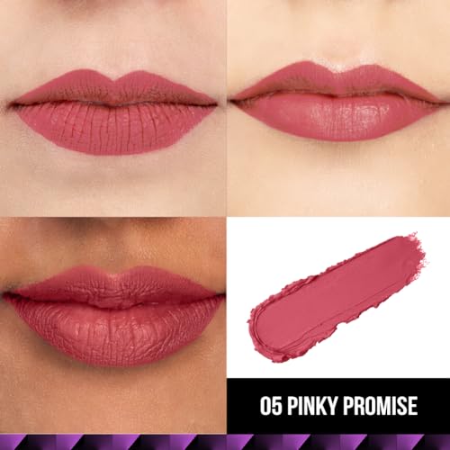 Staze 9to9 Velvet Kiss Matte + Intense Color Lipstick |12H Long Stay | Non-drying Formula | Matte Finish | Lightweight & Comfortable |05 Pinky Promise | 3.8g