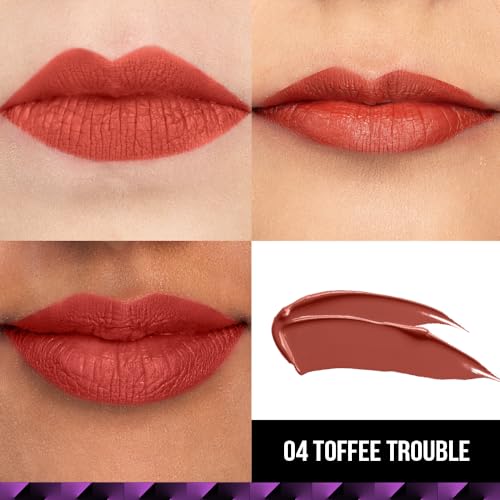 Staze 9to9 Lips Don't Lie Matte + Transferproof Liquid Lipstick |Intense Color Payoff | Lightweight & Comfortable | 12 Hour Long Stay| 04 Toffee Trouble | 4 ml