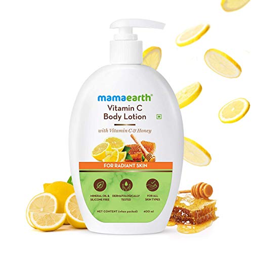 Mamaearth Vitamin C Body Lotion For Women And Men, Body Lotion For Dry Skin - Pack of 2 (400 ml * 2)