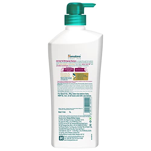 Himalaya Anti-Hair Fall Bhringaraja Shampoo, Reduces Hair Fall, Makes Hair Healthy, With Bhringaraja & Palasha,for men and women, 1000ml