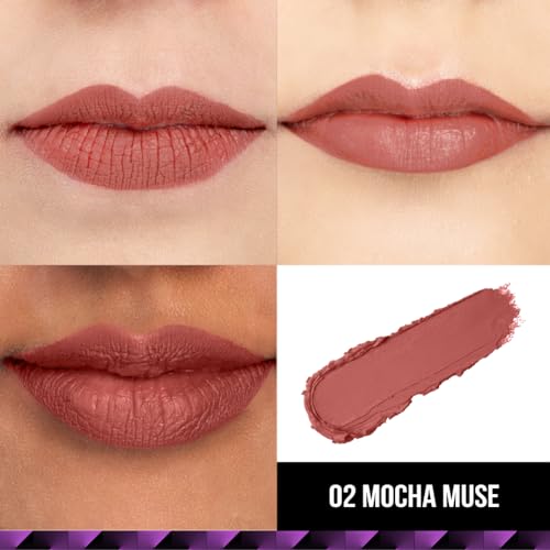 Staze 9to9 Velvet Kiss Matte +Intense Color Lipstick |12H Long Stay | Non-drying Formula | Matte Finish |Lightweight & Comfortable | 02 Mocha Muse | 3.8g