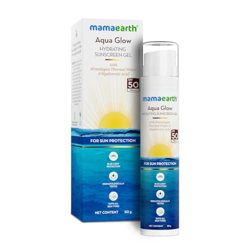 Mamaearth Aqua Glow Hydrating Sunscreen Gel with Himalayan Thermal Water & Hyaluronic Acid With SPF 50 PA++++ – 50g