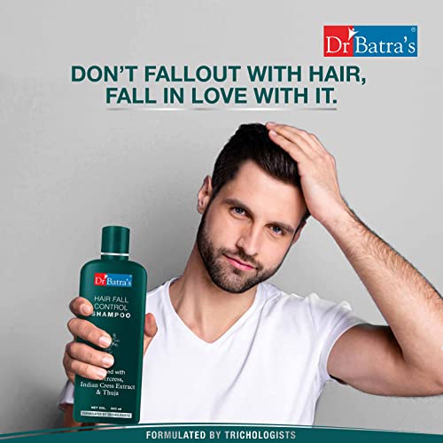 Dr Batra's Hair Fall Control Shampoo Enriched With Watercress, Indian Cress extract and Thuja, Anti Hair Fall Shampoo for both Men & Women (500ml, Pack of 1)