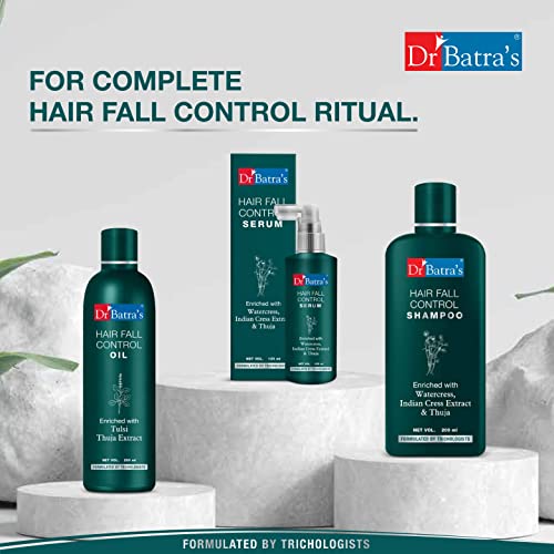 Dr Batra's Hair Fall Control Shampoo Enriched With Watercress, Indian Cress extract and Thuja, Anti Hair Fall Shampoo for both Men & Women (500ml, Pack of 1)