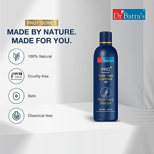 Dr Batra's Pro Hair Fall Control Oil, Scalp nourishment, Enriched with Ginsend & Rosemary extracts, Healthy hair, Suitable for all, Best for Men & Women (200ml)