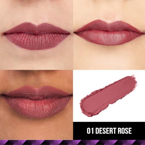 Staze 9to9 Velvet Kiss Matte + Intense Color Lipstick|12H Long Stay | Non-drying Formula | Matte Finish | Lightweight & Comfortable | 01 Desert Rose | 3.8g