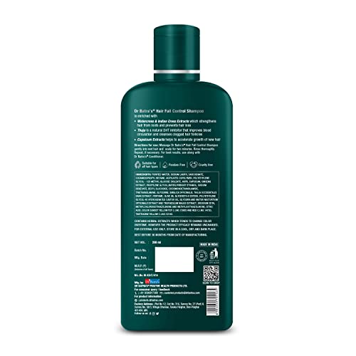 Dr Batra’s Hair Fall Control Shampoo, Herbal Shampoo for Hair Fall, Paraben, SLES, Silicone Free, Best Shampoo For Hair (200 ml, Pack of 1+B148)