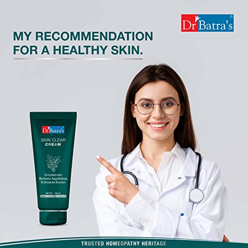 Dr Batra's Skin Clear Cream, Enriched with Berberies Aquifolium and Echinacea, Formulated with naturals, SLS & Paraben free, Cream for smooth & supple skin (100g)