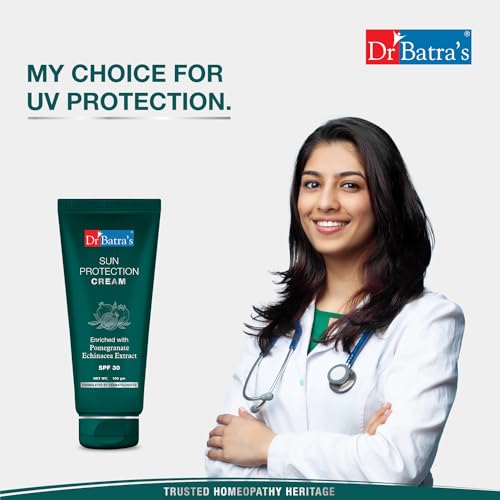 Dr Batra's Sun Protection Cream spf 30 Sunscreen - 100g, Enriched with Echinacea, Suitable for Indian condition, Prevention from skin ageing, Product for Women