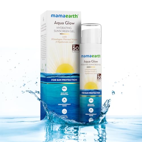 Mamaearth Aqua Glow Hydrating Sunscreen Gel with Himalayan Thermal Water & Hyaluronic Acid With SPF 50 PA++++ – 50g