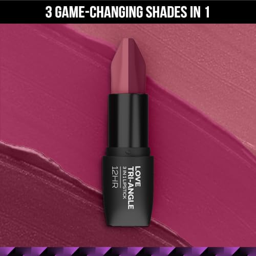 Staze 9To9 Love Tri-Angle 3 In 1 Matte Lipstick |3 Unique Shades In 1 | Transfer-Proof | 12 H Longstay | Non Drying Formula With Intense Color Payoff | 04 Nude Orchid | 3.8 G