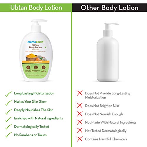 Mamaearth Ubtan Body Lotion for Men and Women for Dry Skin with Ubtan and Turmeric for Winter & Summer -400ml