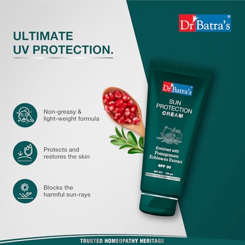 Dr Batra's Sun Protection Cream spf 30 Sunscreen - 100g, Enriched with Echinacea, Suitable for Indian condition, Prevention from skin ageing, Product for Women