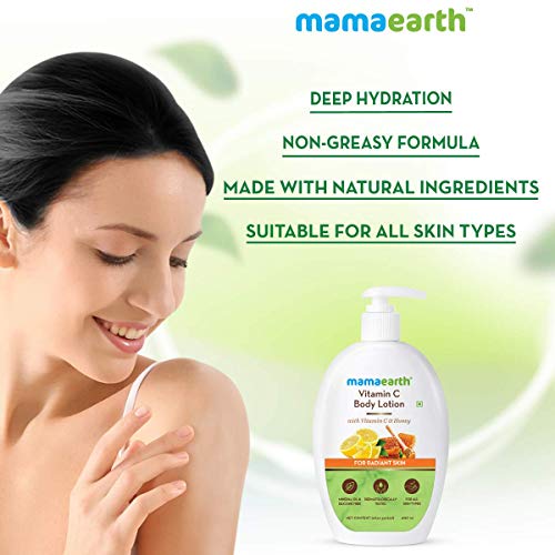 Mamaearth Vitamin C Body Lotion For Women And Men, Body Lotion For Dry Skin - Pack of 2 (400 ml * 2)