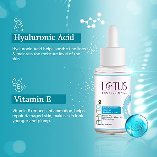 Lotus Professional PhytoRx Hyaluronic Acid + Vitamin E Booster Serum | Hydrates Skin | Locks in Moisture | For All Skin Types | 30ml