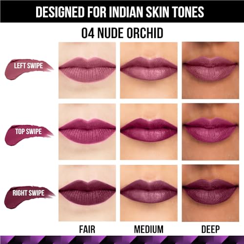 Staze 9To9 Love Tri-Angle 3 In 1 Matte Lipstick |3 Unique Shades In 1 | Transfer-Proof | 12 H Longstay | Non Drying Formula With Intense Color Payoff | 04 Nude Orchid | 3.8 G