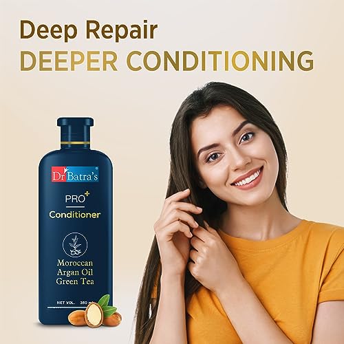 Dr Batra's PRO Conditioner 350ml Each, Enriched with Moroccan Argan Oil, Green Tea, Vitamin B, For Healthy & Soft Hair, Damage Repair, SLS & Paraben free (350 ml)