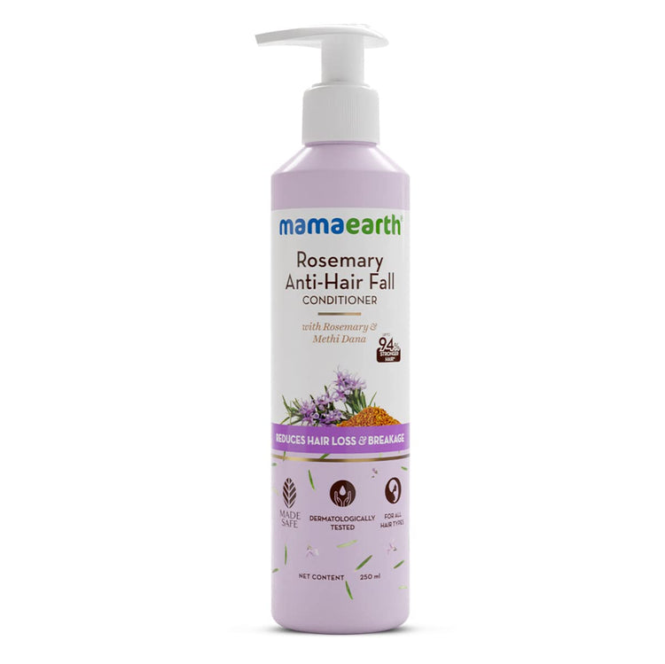 Mamaearth Rosemary Anti Hair Fall Conditioner With Rosemary & Methi Dana For Hair Loss & Breakage - 250 Ml | Up To 94% Stronger Hair Up To 93% Less Hair Fall For Men & Women, 1 Count