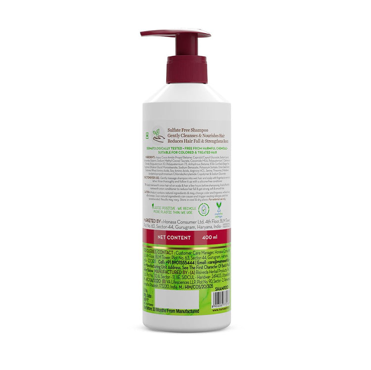 Mamaearth Onion Shampoo for Anti Hair Fall & Hair Growth with Onion Oil & Plant Keratin 400ml