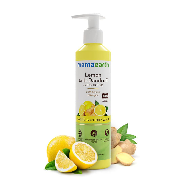 Mamaearth Lemon Anti-Dandruff Conditioner With Lemon & Ginger For Soft & Smooth For All Types Hair 250 Ml