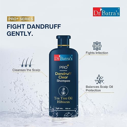 Dr Batra's® PRO+ Dandruff Clear Shampoo, Paraben Sulphate Free, Anti Dandruff Best Product For Men & Women (350ml, Pack of 1)