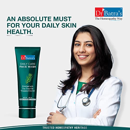 Dr. Batra's Tea Tree Daily Care Face Wash, Enriched with Vitamin E & B3, Face Wash for Clear Skin, Pimple free, Suitable for all skin (200g)