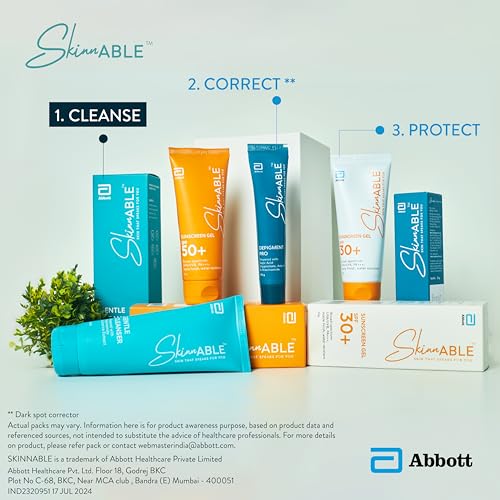 Abbott Skinnable Gentle Cleanser with Niacinamide, licorice glycolic extract, glycerin, Glyceryl laurate, Lactic acid, pH balanced, Paraben free, Soap free, anti-acne facewash for Women & Men 100ml